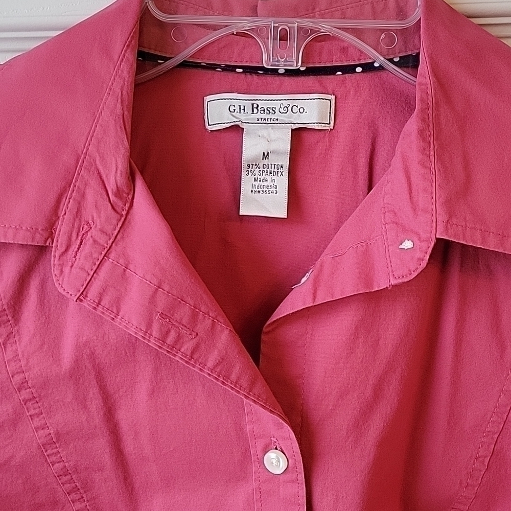 GH Bass and Co Blouse Medium Cotton Spandex - Picture 2 of 6